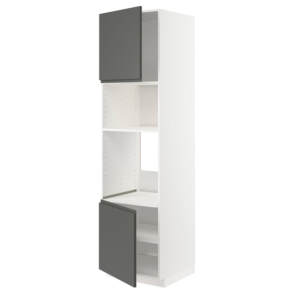 METOD high cabinet f built-in appliances, white/Voxtorp dark grey, 60x60x220 cm
