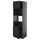 METOD hi cb f oven/micro w 2 drs/shelves, black-grey/Lerhyttan black stained, 60x60x200 cm