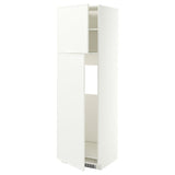 METOD high cabinet for fridge w 2 doors, white/Aspudden matt white, 60x60x200 cm