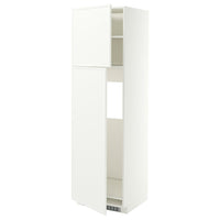 METOD high cabinet for fridge w 2 doors, white/Aspudden matt white, 60x60x200 cm