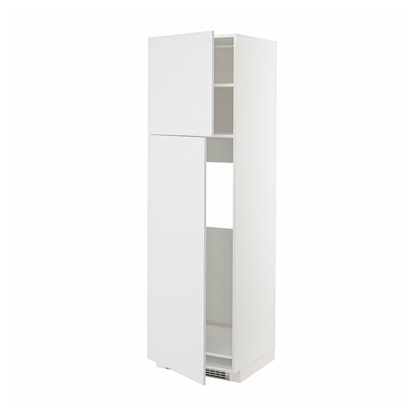 METOD high cabinet for fridge w 2 doors, white/Stensund white, 60x60x200 cm