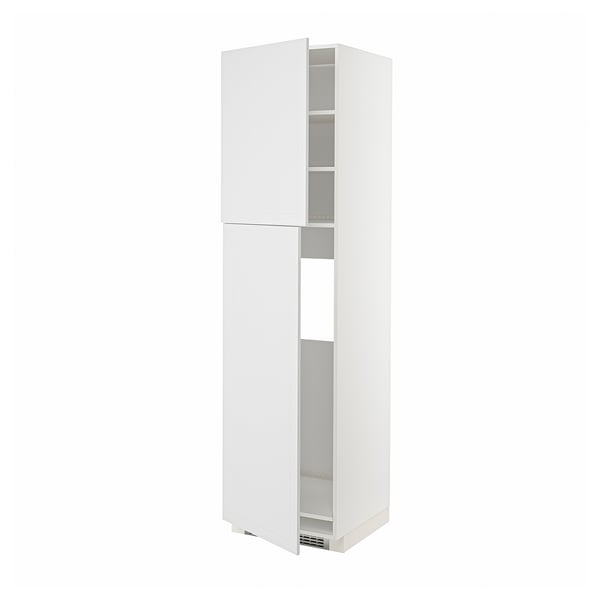 METOD high cabinet for fridge w 2 doors, white/Stensund white, 60x60x220 cm