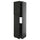 METOD - METOD High cabinet for fridge w 2 doors, black-grey/Lerhyttan black stained, 60x60x220 cm