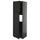 METOD - METOD High cabinet for fridge w 2 doors, black-grey/Lerhyttan black stained, 60x60x200 cm