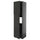 METOD - METOD High cabinet for fridge w 2 doors, black-grey/Nickebo matt anthracite, 60x60x220 cm