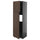 METOD - METOD High cabinet for fridge w 2 doors, black-grey/Sinarp brown, 60x60x200 cm