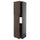 METOD - METOD High cabinet for fridge w 2 doors, black-grey/Sinarp brown, 60x60x220 cm