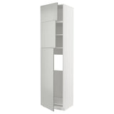 METOD high cab for fridge with 3 doors, white/Havstorp light grey, 60x60x240 cm