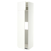 METOD hi cab f fridge or freezer w 2 drs, white/Aspudden matt white, 60x60x220 cm