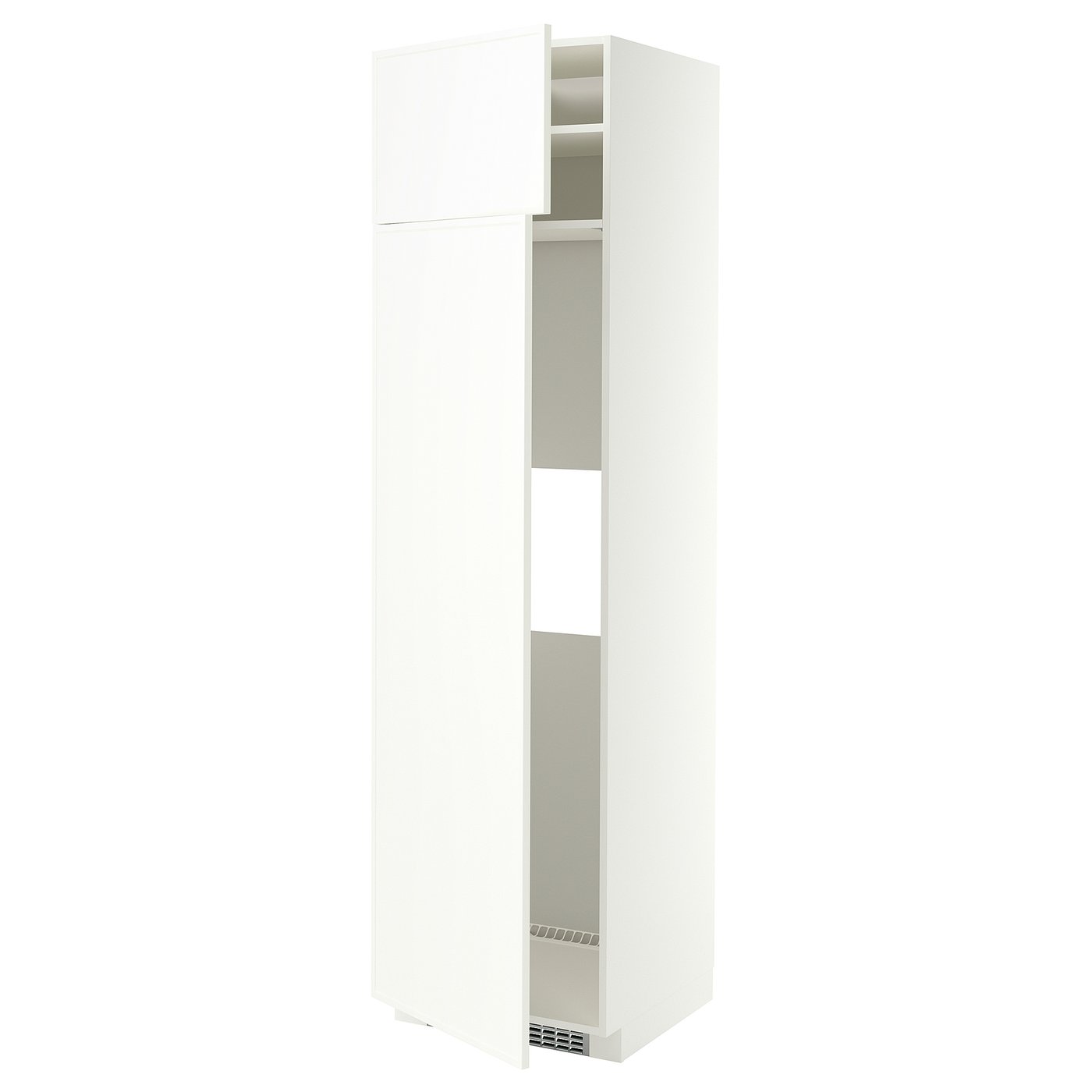 METOD hi cab f fridge or freezer w 2 drs, white/Aspudden matt white, 60x60x220 cm