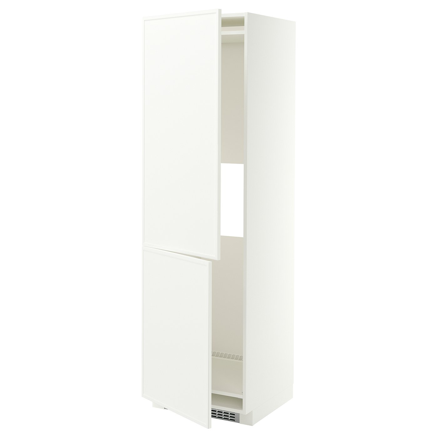 METOD hi cab f fridge or freezer w 2 drs, white/Aspudden matt white, 60x60x200 cm