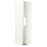 METOD hi cab f fridge or freezer w 2 drs, white/Aspudden matt white, 60x60x200 cm