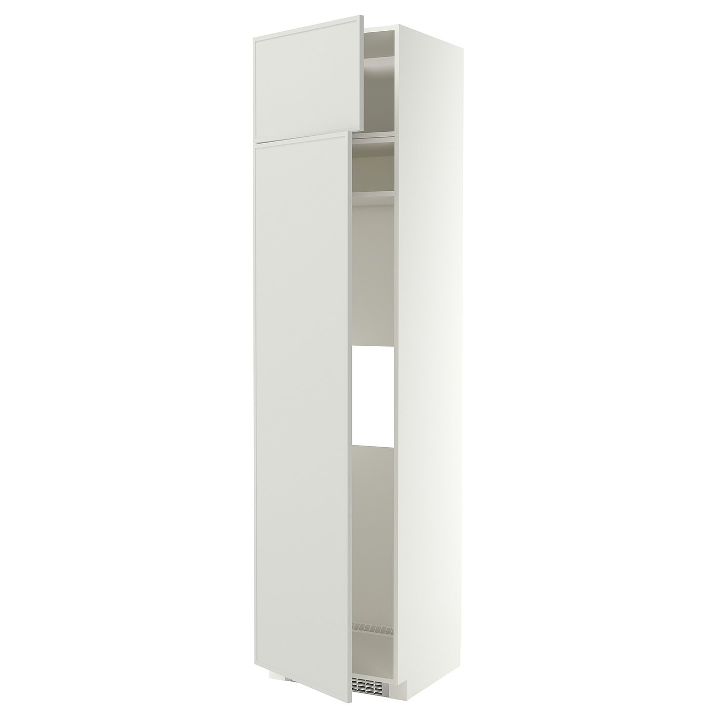 METOD hi cab f fridge or freezer w 2 drs, white/Aspudden light grey, 60x60x240 cm