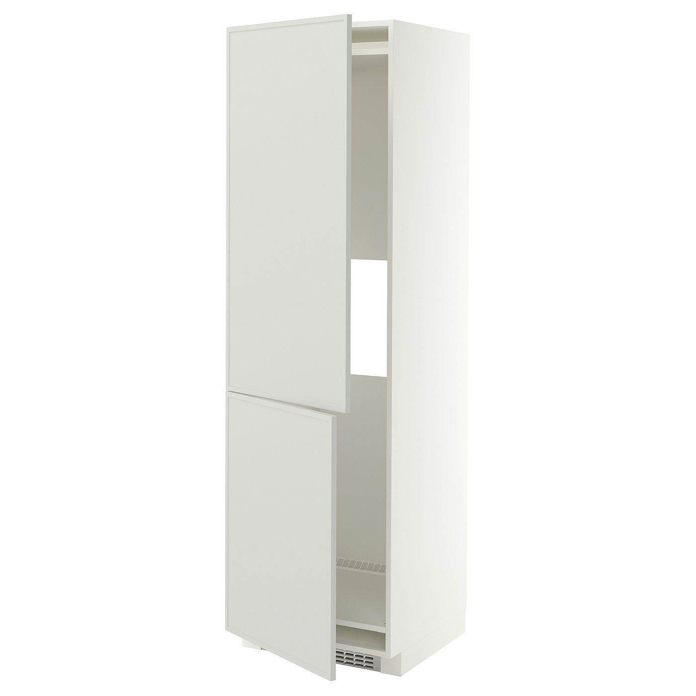 METOD hi cab f fridge or freezer w 2 drs, white/Aspudden light grey, 60x60x200 cm