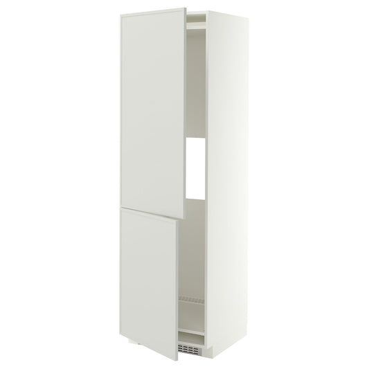 METOD hi cab f fridge or freezer w 2 drs, white/Aspudden light grey, 60x60x200 cm