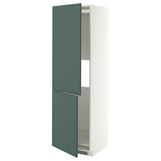 METOD hi cab f fridge or freezer w 2 drs, white/Aspudden dark grey-green, 60x60x200 cm