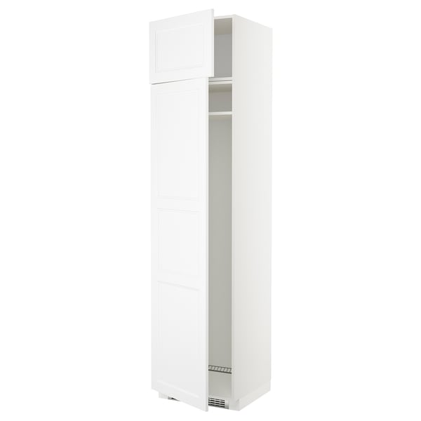 METOD hi cab f fridge or freezer w 2 drs, white/Axstad matt white, 60x60x240 cm