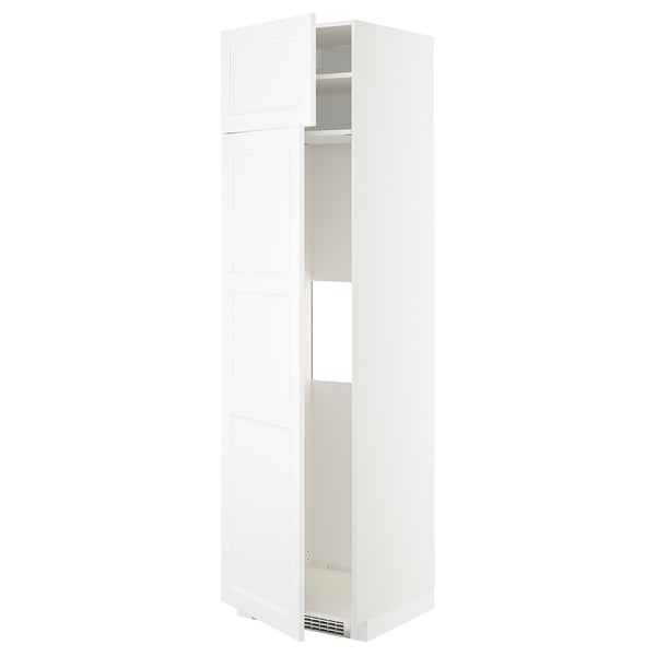 METOD hi cab f fridge or freezer w 2 drs, white/Axstad matt white, 60x60x220 cm