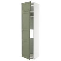 METOD hi cab f fridge or freezer w 2 drs, white/Axstad grey-green, 60x60x240 cm