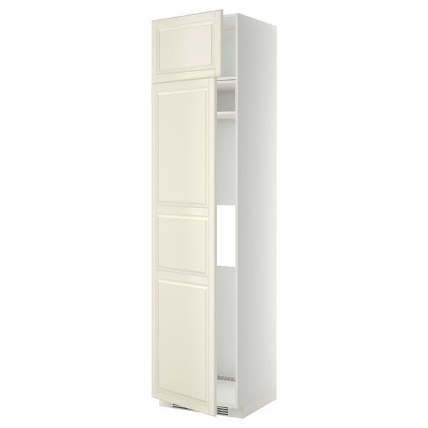 METOD hi cab f fridge or freezer w 2 drs, white/Bodbyn off-white, 60x60x240 cm
