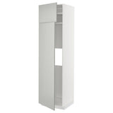 METOD hi cab f fridge or freezer w 2 drs, white/Havstorp light grey, 60x60x220 cm