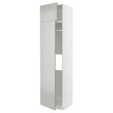 METOD hi cab f fridge or freezer w 2 drs, white/Havstorp light grey, 60x60x240 cm