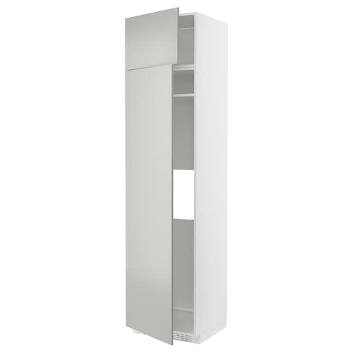 METOD - METOD Hi cab f fridge or freezer w 2 drs, white/Havstorp light grey, 60x60x240 cm