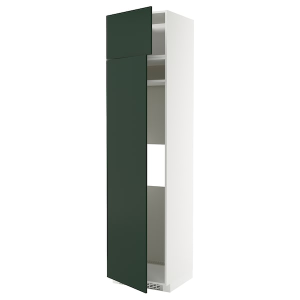 METOD - Hi cab f fridge or freezer w 2 drs, white/Havstorp deep green, 60x60x240 cm