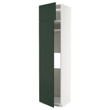 METOD hi cab f fridge or freezer w 2 drs, white/Havstorp deep green, 60x60x240 cm