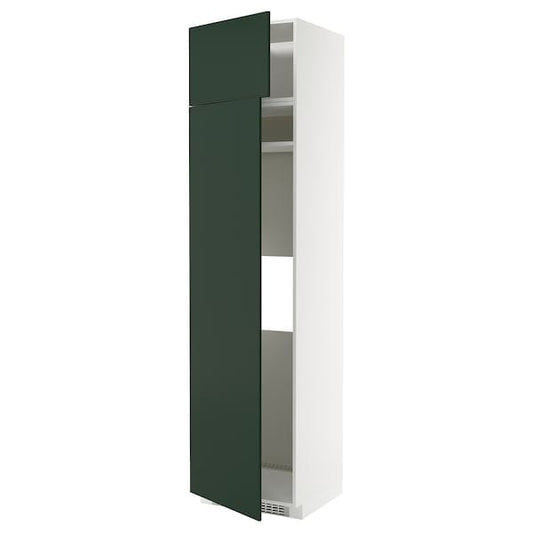 Ikea METOD - Hi cab f fridge or freezer w 2 drs, white/Havstorp deep green, 60x60x240 cm