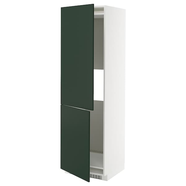 Ikea METOD - Hi cab f fridge or freezer w 2 drs, white/Havstorp deep green, 60x60x200 cm