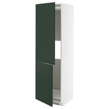 METOD hi cab f fridge or freezer w 2 drs, white/Havstorp deep green, 60x60x200 cm