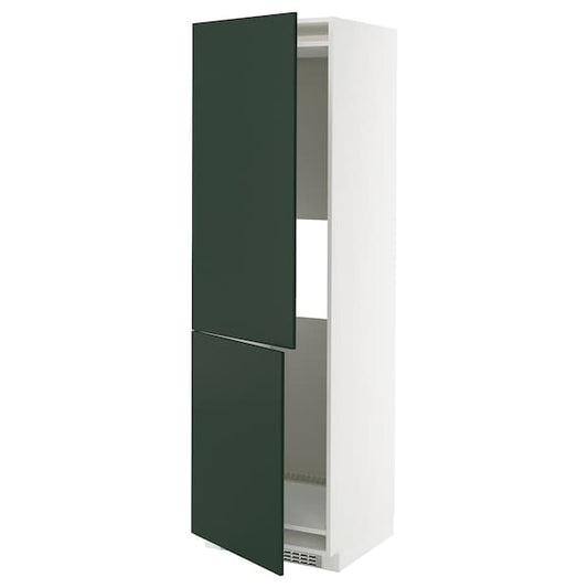 Ikea METOD - Hi cab f fridge or freezer w 2 drs, white/Havstorp deep green, 60x60x200 cm