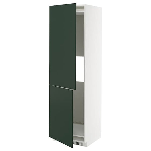 METOD - METOD Hi cab f fridge or freezer w 2 drs, white/Havstorp deep green, 60x60x200 cm