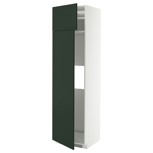 Ikea METOD - Hi cab f fridge or freezer w 2 drs, white/Havstorp deep green, 60x60x220 cm