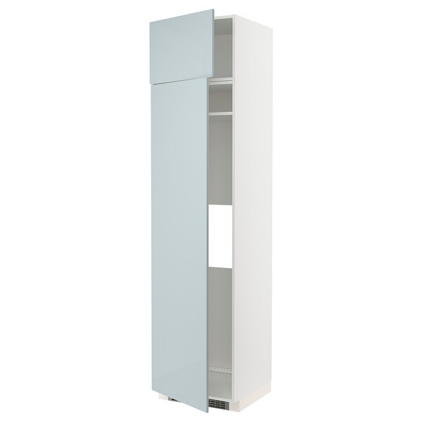 METOD - Hi cab f fridge or freezer w 2 drs, white/Kallarp light grey-blue, 60x60x240 cm