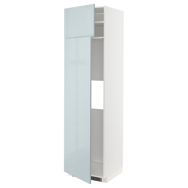 METOD - Hi cab f fridge or freezer w 2 drs, white/Kallarp light grey-blue , 60x60x220 cm