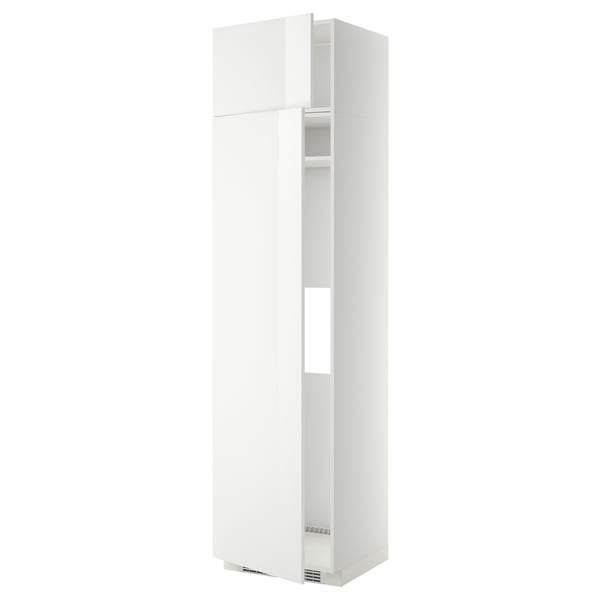 METOD - METOD Hi cab f fridge or freezer w 2 drs, white/Ringhult white, 60x60x240 cm