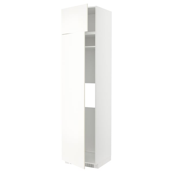 METOD hi cab f fridge or freezer w 2 drs, white/Vallstena white, 60x60x240 cm