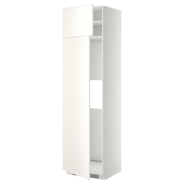 METOD - Hi cab f fridge or freezer w 2 drs, white/Veddinge white, 60x60x220 cm