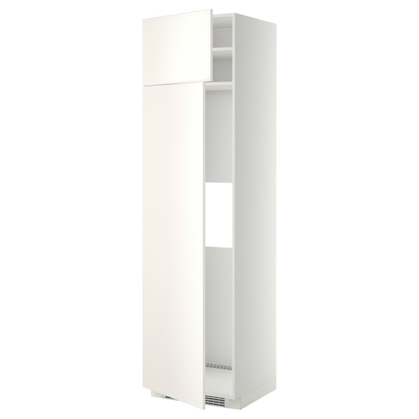 METOD hi cab f fridge or freezer w 2 drs, white/Veddinge white, 60x60x220 cm