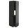 METOD - METOD Hi cab f fridge or freezer w 2 drs, black-grey/Lerhyttan black stained, 60x60x200 cm