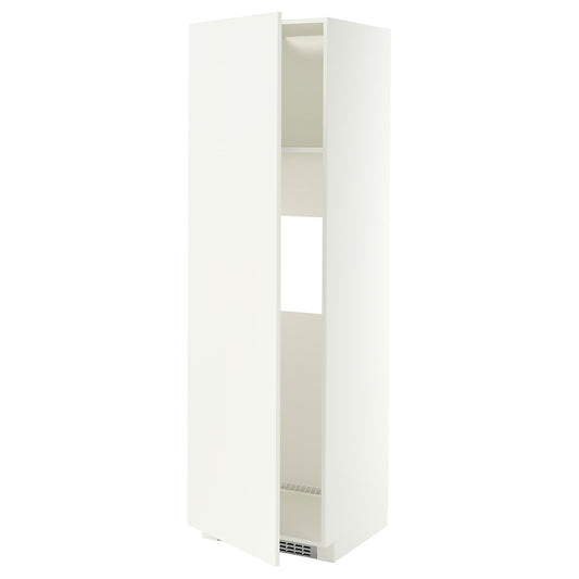 METOD high cab f fridge or freezer w door, white/Aspudden matt white, 60x60x200 cm