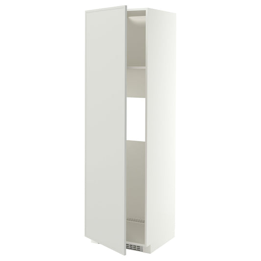 METOD high cab f fridge or freezer w door, white/Aspudden light grey, 60x60x200 cm