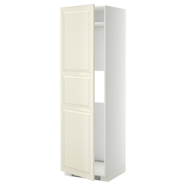 METOD high cab f fridge or freezer w door, white/Bodbyn off-white, 60x60x200 cm