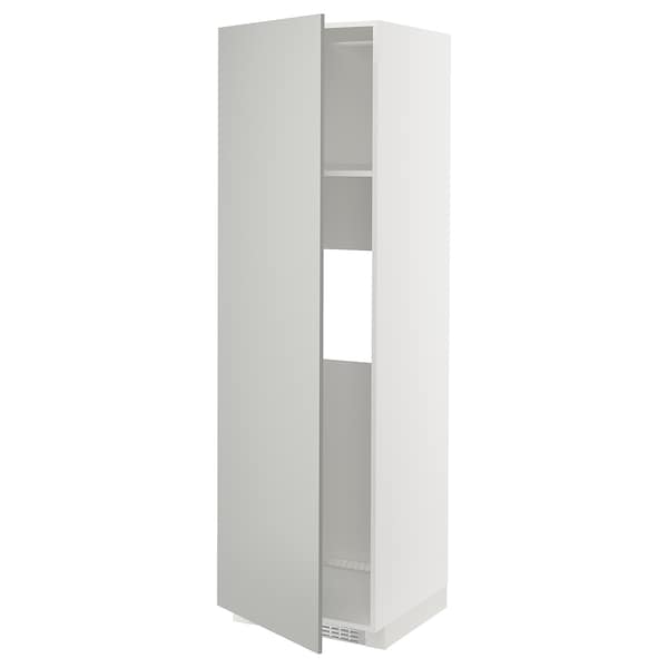 METOD - High cab f fridge or freezer w door, white/Havstorp light grey, 60x60x200 cm