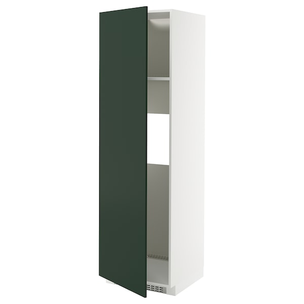 METOD - High cab f fridge or freezer w door, white/Havstorp deep green, 60x60x200 cm