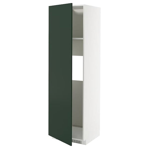 METOD high cab f fridge or freezer w door, white/Havstorp deep green, 60x60x200 cm