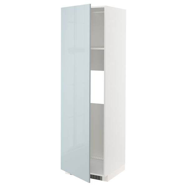 METOD - METOD High cab f fridge or freezer w door, white/Kallarp light grey-blue, 60x60x200 cm