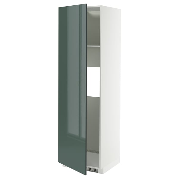 METOD - METOD High cab f fridge or freezer w door, white/Kallarp high-gloss dark grey-green, 60x60x200 cm
